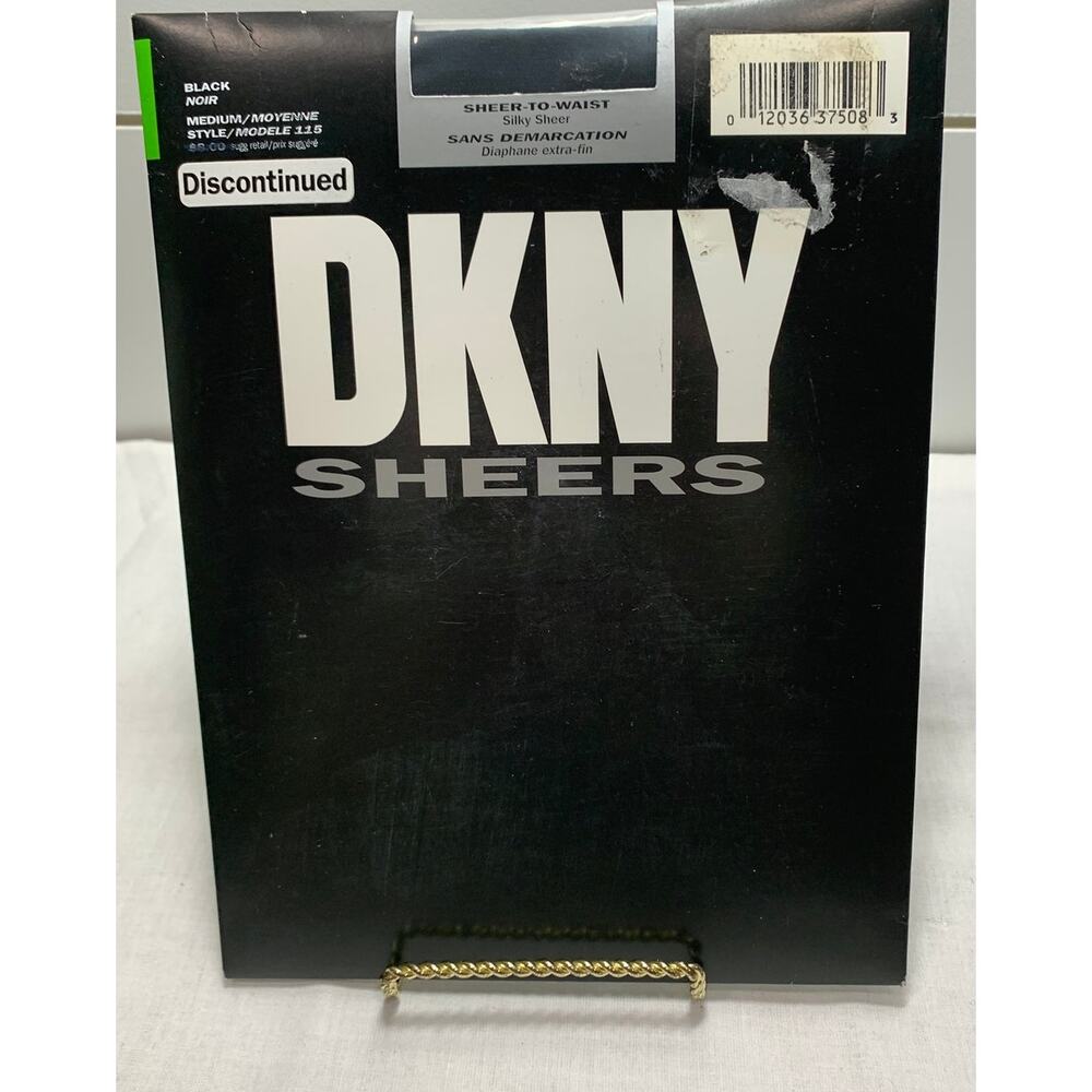 Lot of 7 Donna Karan DKNY Sheer to Waist Pantyhose Black #115 Med Discontinued